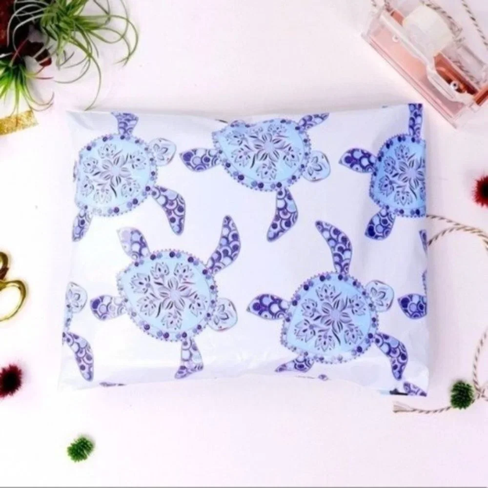 Fun Beachy Sea Turtle Poly Bags Shipping Mailers Designer Polybags 50 Pack